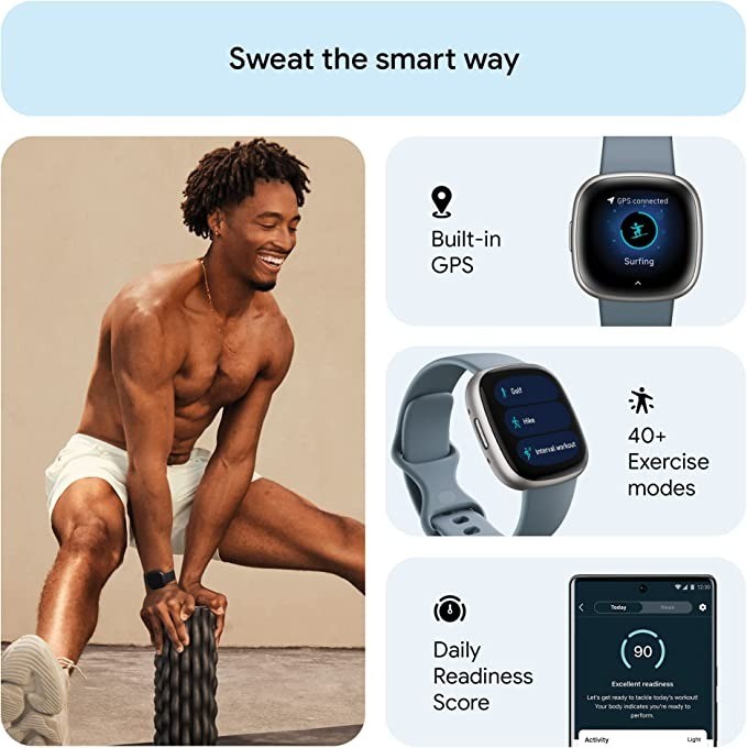 Fitbit Versa 4 Smart Watch Bui - Heart Rate Gps Watch ulasan dan harga