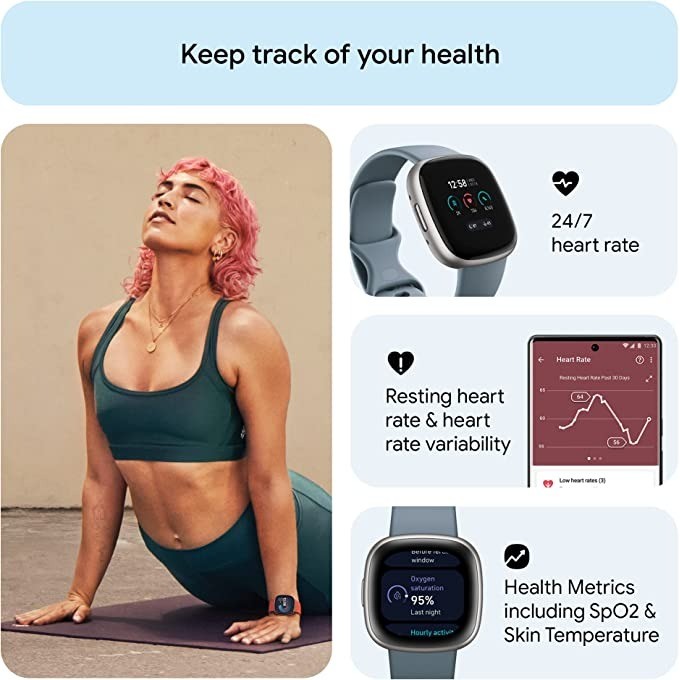 Fitbit Versa 4 Smart Watch Bui - Heart Rate Gps Watch ulasan dan harga
