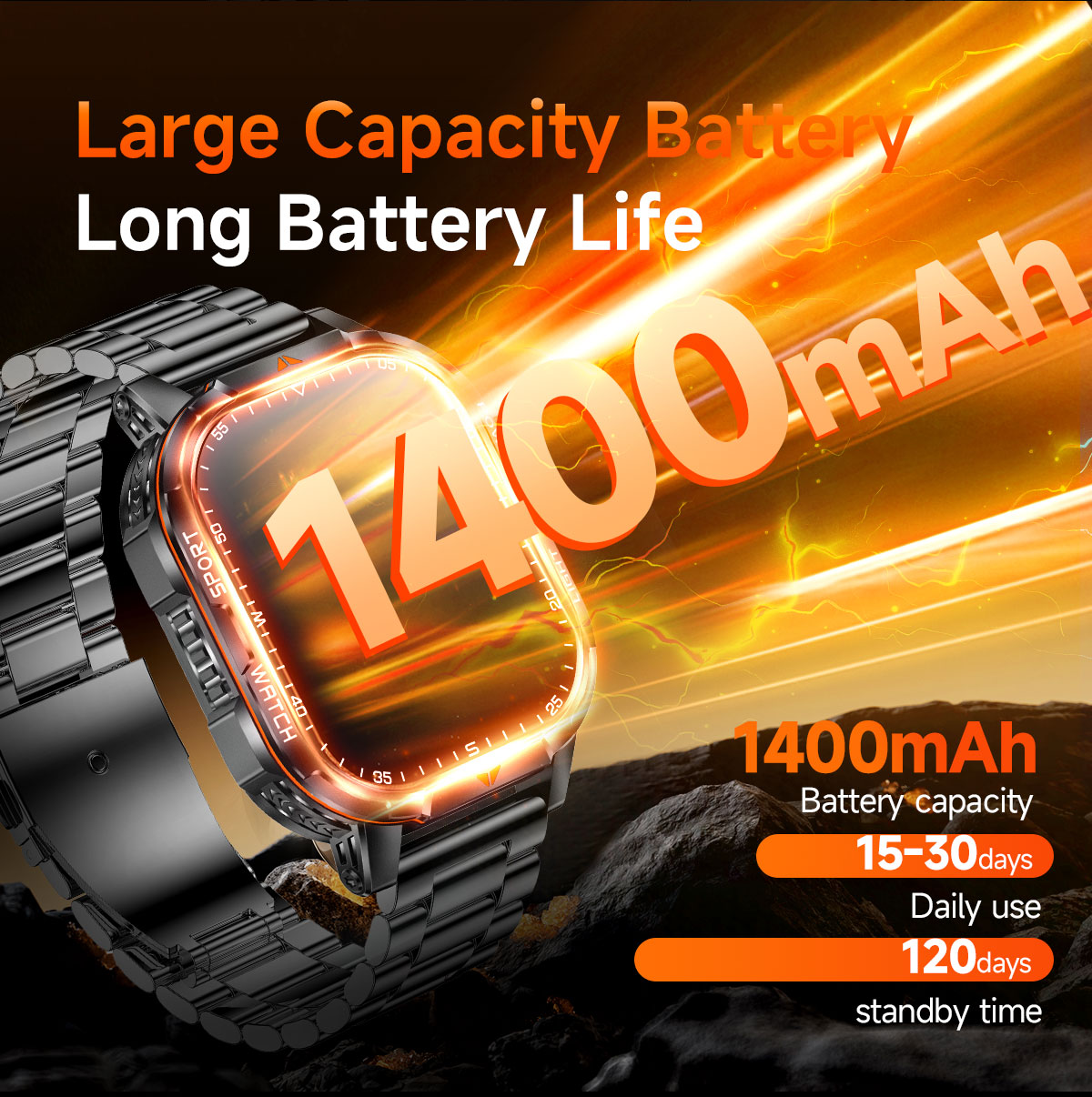 2026 New 1400mAh Super Large B - French Connection Watches Smartwatch App ulasan dan harga