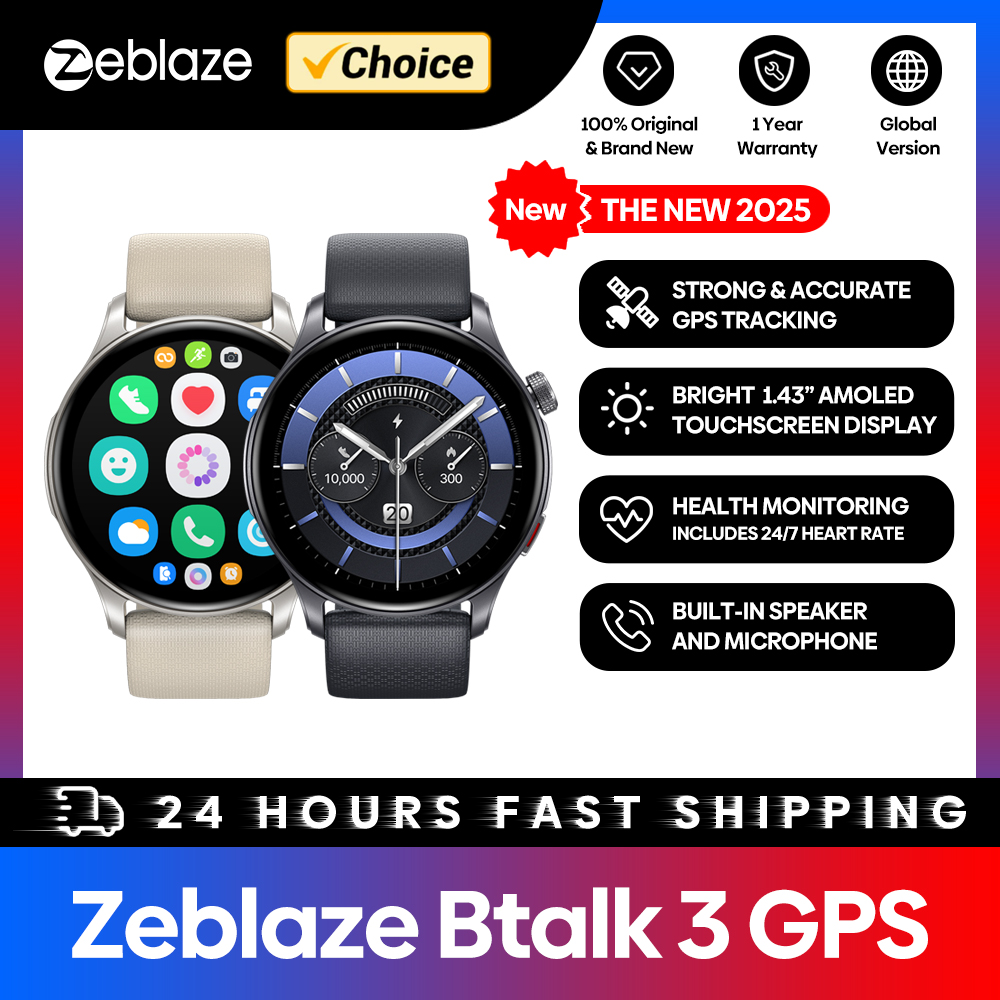 New Zeblaze Btalk 3 GPS Smartw - Heart Rate Gps Watch ulasan dan harga