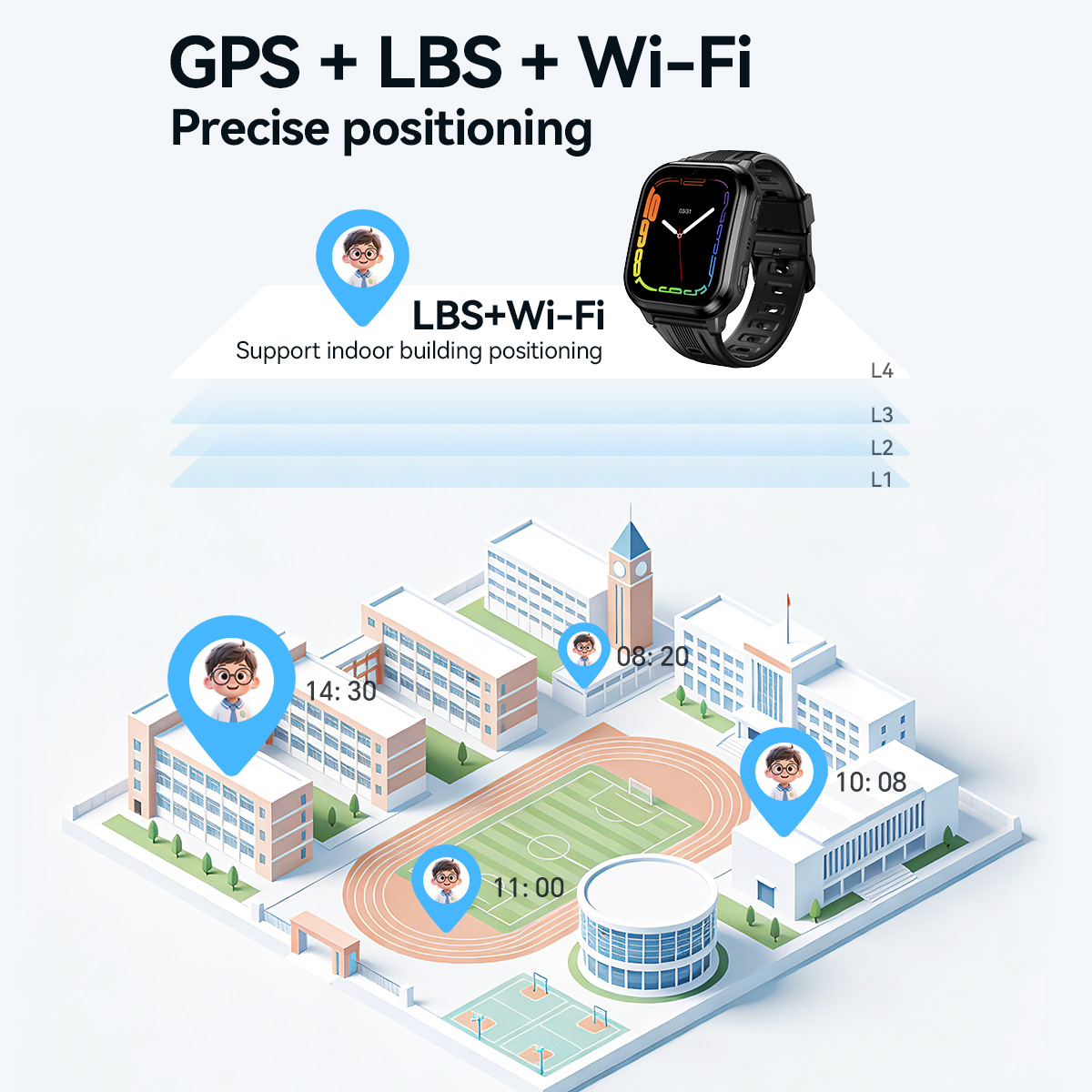 HOCO Y108 1.69inch HD LCD Curv - Smartwatch Watches For Kid Boy With Alarm ulasan dan harga